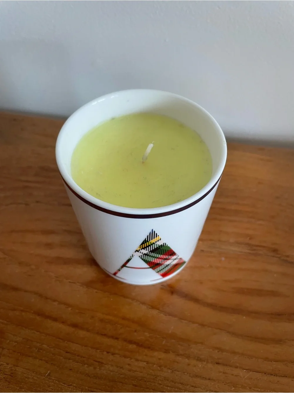 Stewart Plaid Alphabet Scented Candle - Winter Spruce Letter A